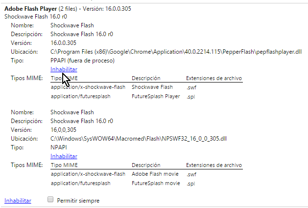 Cómo remover el URL de un video en Google Chrome - Dale clic a "Inhabilitar"