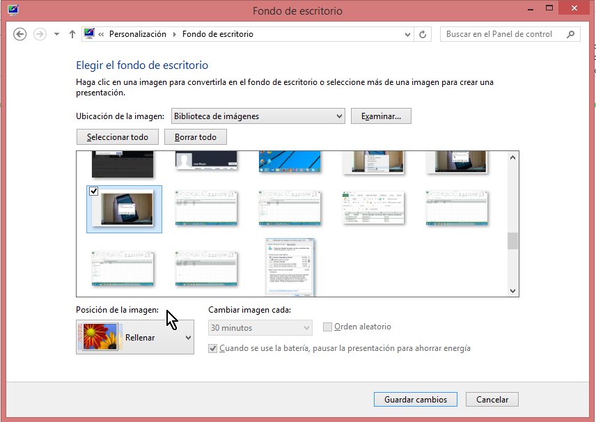 Cómo ajustar la imagen de fondo del escritorio de Windows - Pantalla de Fondo de escritorio