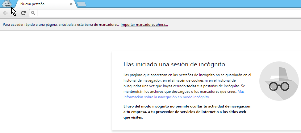 Cómo navegar la web en modo incógnito. Ventana en modo incógnito.