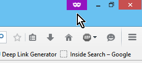 Cómo navegar la web en modo incógnito, Indicador de navegación privada en Firefox.
