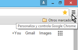 Botón para personalizar Google Chrome en cómo configurar las extensiones de Chrome