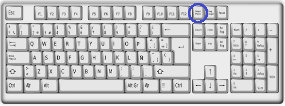 Tecla para imprimir la pantalla y guardarla en el portapapeles en varias formas de cómo capturar la pantalla completa
