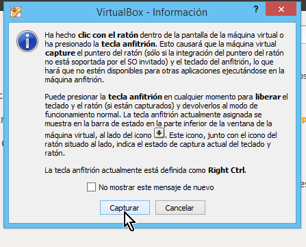 Botón para capturar el ratón en el sistema huésped en cómo crear una máquina virtual de Ubuntu en VirtualBox