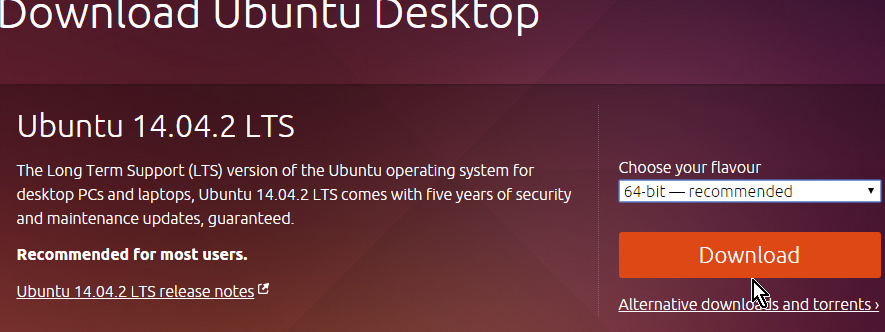 Botón Download para descargar Ubuntu en cómo descargar Ubuntu ISO en español gratis