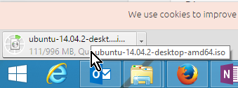 Progreso de la descarga del ISU de Ubuntu en cómo descargar Ubuntu ISO en español gratis