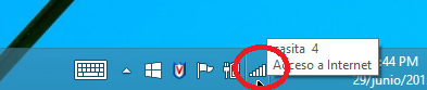 Botón con ícono de conexión de redes en cómo eliminar el perfil de una red Wi-Fi en Windows 8