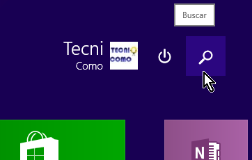 Botón Buscar de la ventana Inicio en cómo eliminar el perfil de una red Wi-Fi en Windows 8