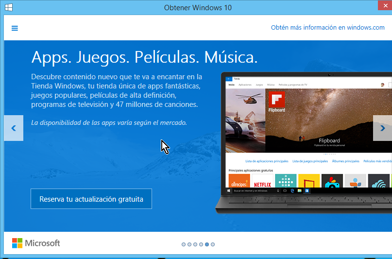 Explica algunos de las Apps, Juegos, Películas y Música de Windows 10 en cómo reservar tu copia de Windows 10 gratis