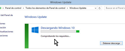 Descargando Windows 10 desde el Windows Update en cómo instalar Windows 10 usando la actualización automática