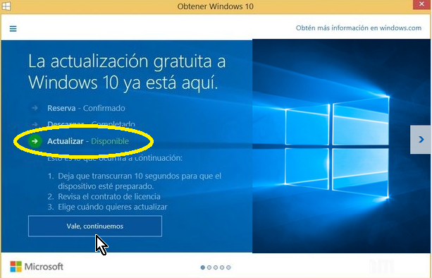 Windows 10 ya descargado y listo para ser instalado en cómo instalar Windows 10 usando la actualización automática