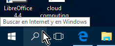 Ícono de búsqueda en el Escritorio de Windows 10 en cómo ocultar el cuadro de búsqueda en el Escritorio de Windows 10