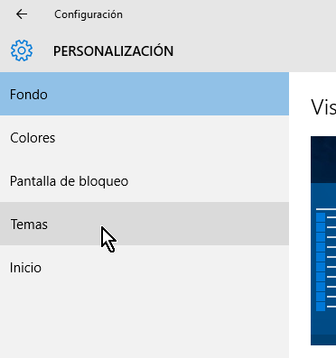 Personalización de Temas en Windows 10 en cómo ocultar la Papelera de reciclaje del Escritorio en Windows 10