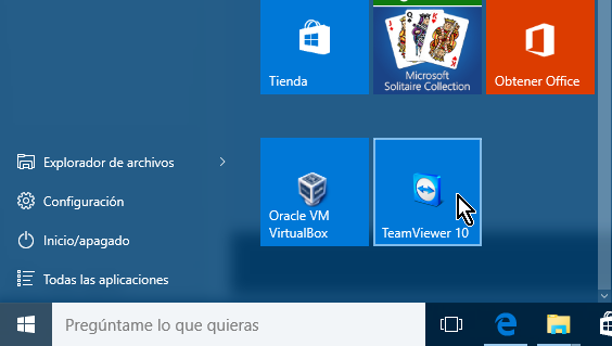 Ejemplo del ícono ya anclado al menú de Inicio en cómo añadir íconos al menú de Inicio de Windows 10