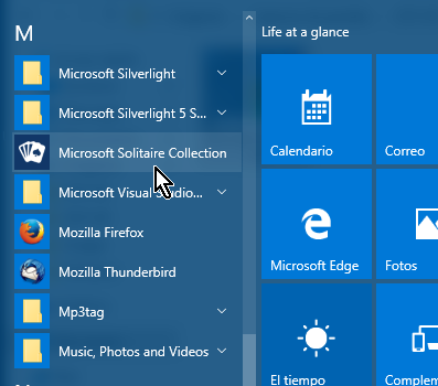 Selecciona la aplicación Microsoft Solitaire Collection en cómo jugar solitario en Windows 10