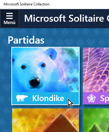 Solitario Klondike es el juego clásico en cómo jugar solitario en Windows 10
