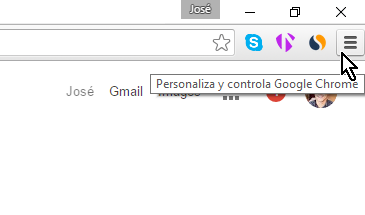 Botón para Personalizar Google Chrome en cómo mostrar las contraseñas guardadas en Google Chrome