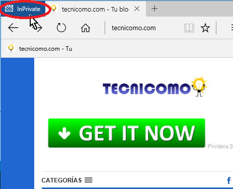 Pestaña navegación en modo privado o incógnito en cómo navegar en modo incógnito con Microsoft Edge
