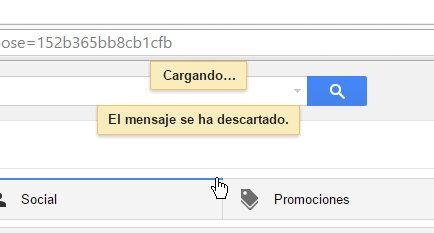 Diálogo indicando que El mensaje ha sido descartado en cómo cancelar el envío de un correo electrónico en Gmail