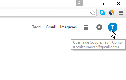 Inicial y nombre en la parte superior en cómo borrar una cuenta de Google