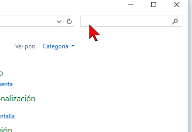 Búsqueda en el Panel de control en cómo acceder al Administrador de tareas en Windows 10