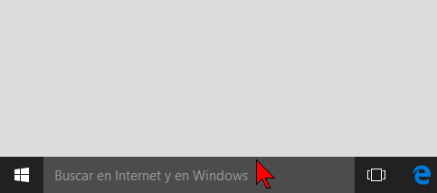 Cuadro de Búsqueda de Windows 10 en cómo acceder al Administrador de tareas en Windows 10