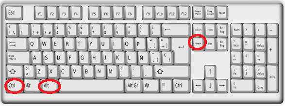 Teclas Ctrl, Alt y Sup en cómo cerrar sesión en Windows 10