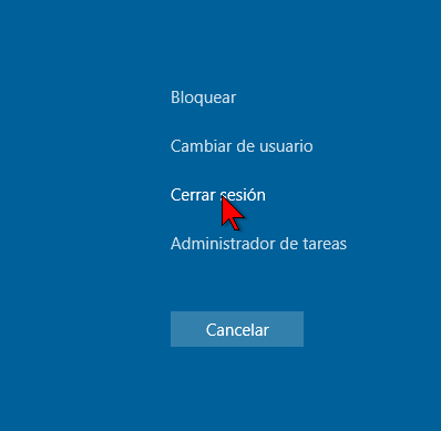 Cerrar sesión luego de Ctrl, Alt, Supr en cómo cerrar sesión en Windows 10