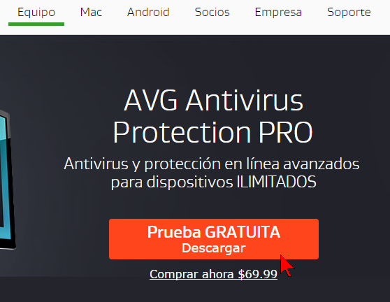 Botón Prueba Gratuita Descargar en cómo descargar e instalar AVG Antivirus Protection Pro