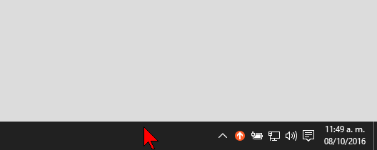 Área vacía de la Barra de tareas en cómo minimizar todas las ventanas a la vez en Windows 10