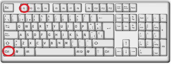 Combinación de teclas en el teclado en cómo mostrar u ocultar la Cinta de opciones en Windows 10
