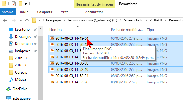 Mueve el mouse al primer archivo en la serie en cómo renombrar varios archivos a la vez en Windows 10