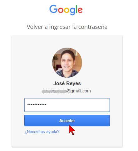 Entrando nuevamente la contraseña en cómo transferir un canal de YouTube a otra cuenta