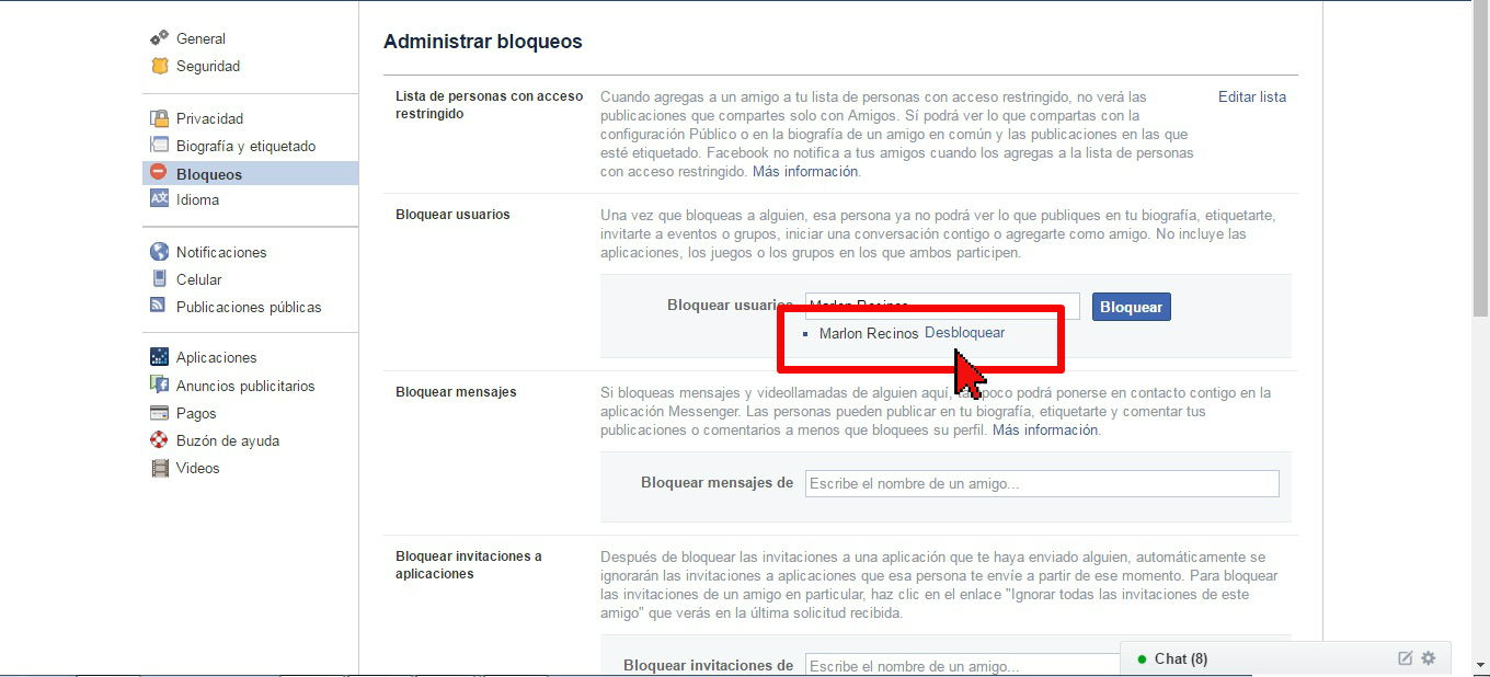 Lista de amigos bloqueados en Facebook en cómo desbloquear a un amigo en Facebook