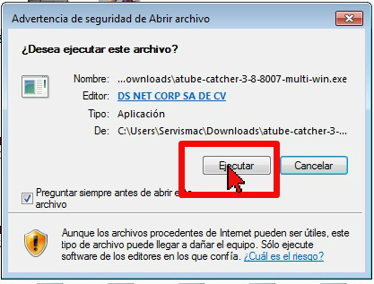 Botón Ejecutar en cómo usar aTube Catcher para descargar la música de un video de YouTube