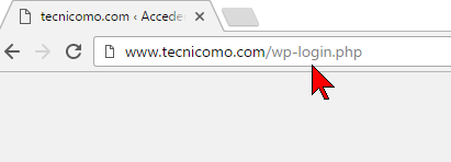 Página wp-login.php en cómo acceder al Escritorio de WordPress