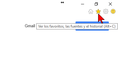 Icono de estrella en Internet Explorer en cómo acceder al historial de exploración de Internet Explorer