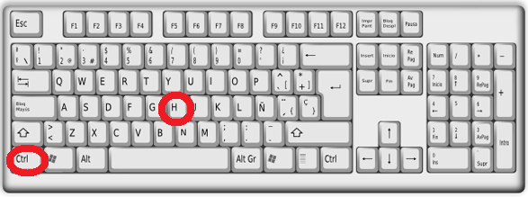 Combinación de teclas en cómo acceder al historial de exploración de Internet Explorer