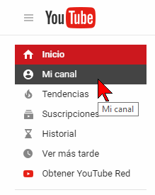 Opciones de Mi canal en cómo deshabilitar los comentarios en tus videos de YouTube