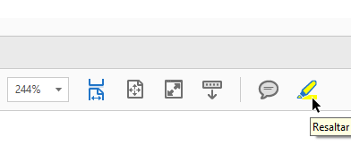 Botón Resaltar en cómo resaltar el texto de un archivo PDF