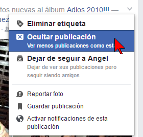 Ocultar publicación en cómo usar "Un día como hoy" de Facebook para borrar tu pasado