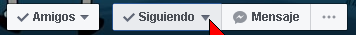 Botón Siguiendo en el perfil de Facebook de un amigo