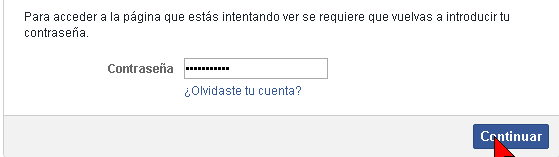Entrando la contraseña para la desactivación de la cuenta de Facebook