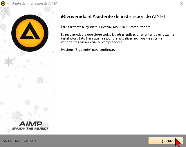 Asistente de instalación de AIMP