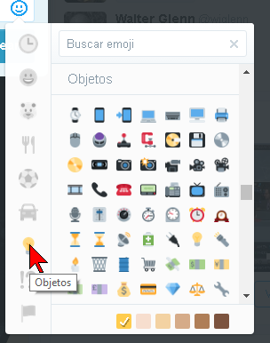 Caritas de Twitter de Objetos