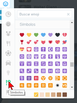 Caritas de Twitter de Símbolos