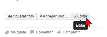 Botón Editar en cómo impedir que descarguen tus fotos de Facebook