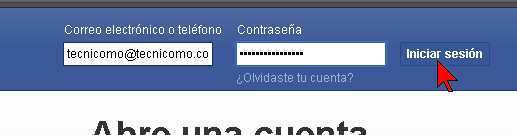 Iniciando sesión en Facebook en cómo impedir que descarguen tus fotos de Facebook