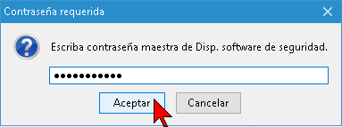 Entrando contraseña maestra en Firefox