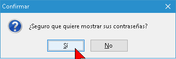 Diálogo ¿Seguro que quiere mostrar sus contraseñas? en Firefox