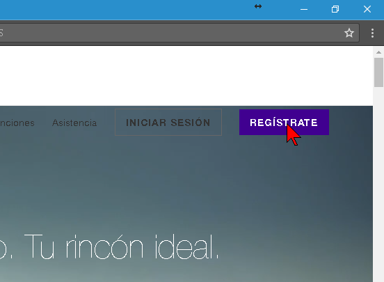 Botón Regístrate para crear una cuenta de Yahoo